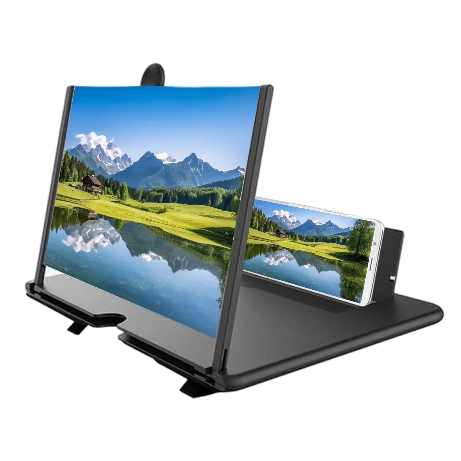 Universal 3D Smartphone Screen Magnifier | HD Video Amplifier with Retractable Stand | Portable Mobile Cinema