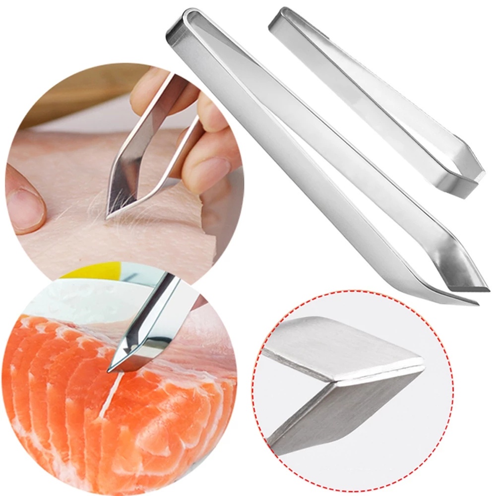 1 PC Stainless Steel Fish Bone Tweezers /Pincer Clip Puller Remover / Tongs  Fish Bone Plucking Clamp Kitchen Gadgets Tools