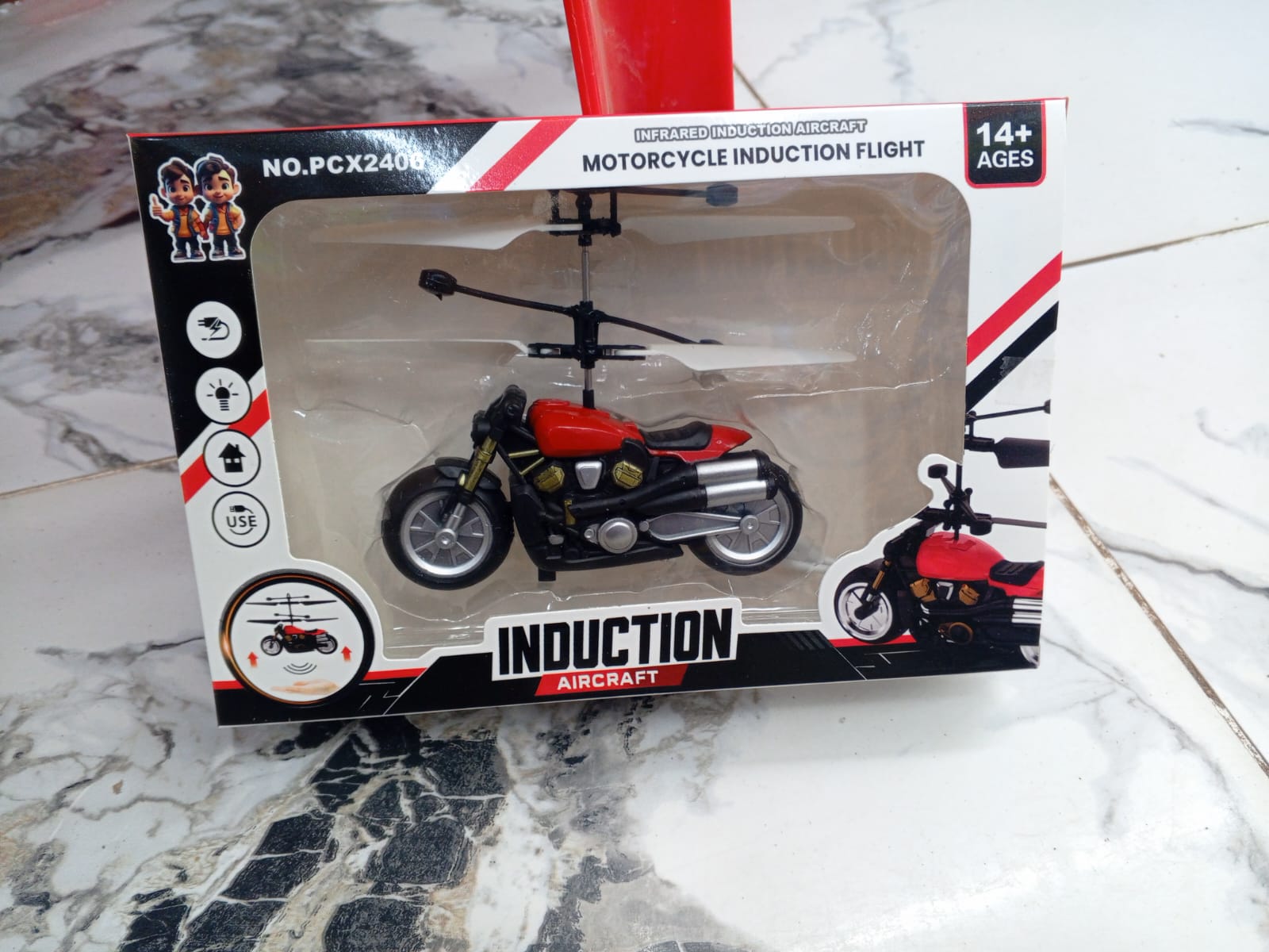 Smart Flying Motorcycle Toy with Hand Sensor | USB Rechargeable Hover Bike Toy with LED Lights | Infrared Flying Toy for Kids Boys & Girls