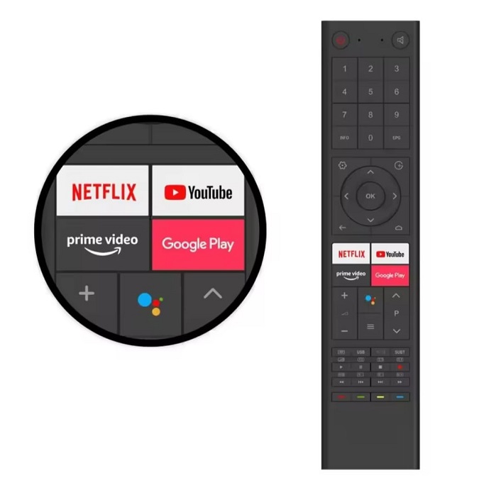 Changhong Ruba Smart (Google TV)  LCD & LED Remote With Voice Cammond & Netflix & YouTube & Prime Video & Google Play Button