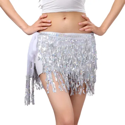 Silver sequin tassel outlet skirt