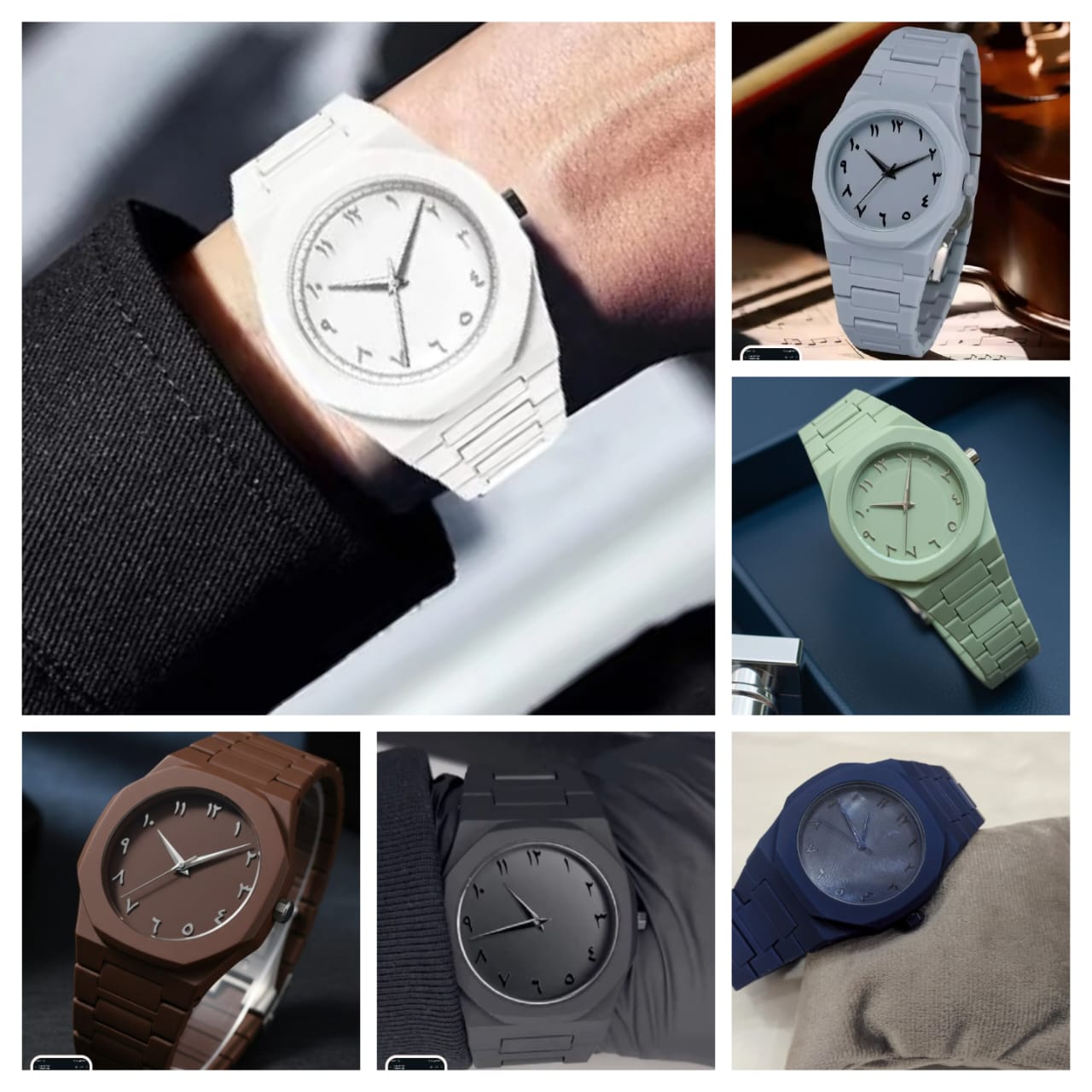 Most trending Luxury Watch for Men / Boys - Stylish Arabic Aura Watch for Men & Women Dial with Arabic Numerals Fiber Chain with Butterfly Lock Best for Unisex - Art# TLJ -MulticolorAura-MulAu90550-Sport-00106a