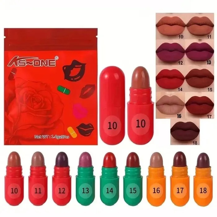 New Mini lipstick set, 18/12 colors, caramel matte velvet Candy, waterproof, long-lasting, Makeup lipstick For Girls