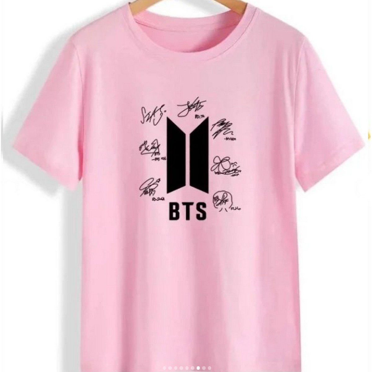 Stylish BTS Signatures  printed round neck half sleeves T shirt For Girls/Women