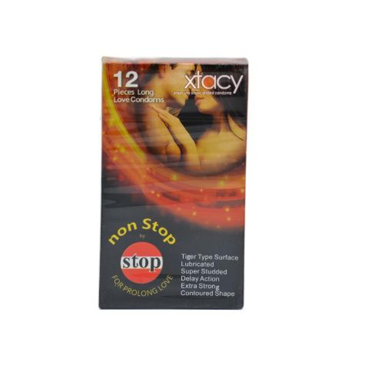 Xtacy Non Stop Dotted Premium Import Condom - 12 Pieces
