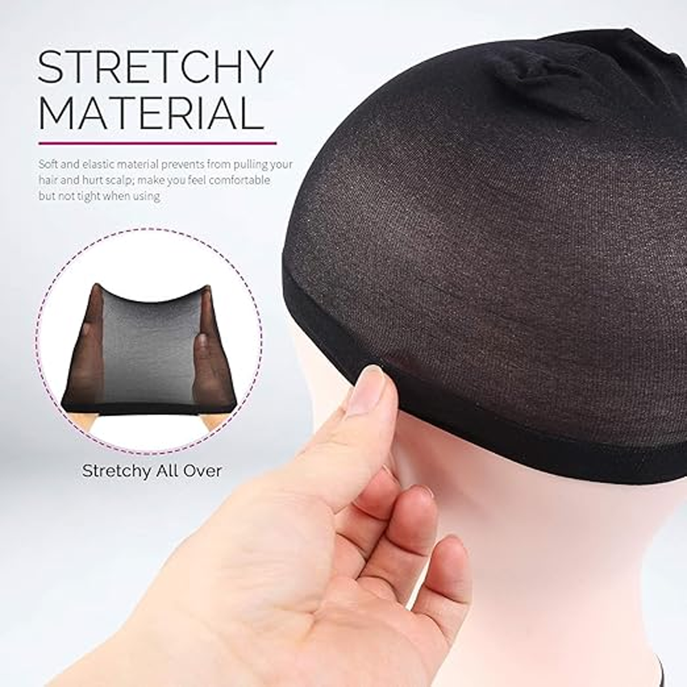 Stretchable Full Head Liner Weaving Hair Mesh Net Wig Cap Pack of 2 Black Best Price in Bangladesh