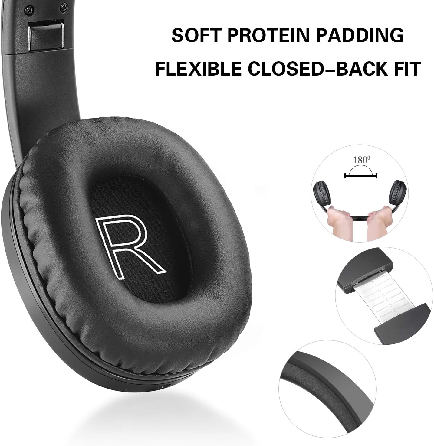 WorWoder Wireless Headphones Over Ear, 80 Hours Playtime Bluetooth