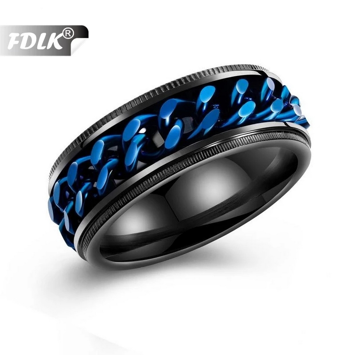 1PS/ VIRSL PLATIMIUM SPINNER RING FOR MENAND BOY -FASHION HIGH QUALITY (BLACK) SPPINER RINGS FOR MEN AND BOYS EID SpECIAL