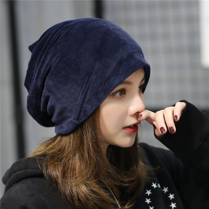 Men Ladies Velvet Winter Warm Slouch 