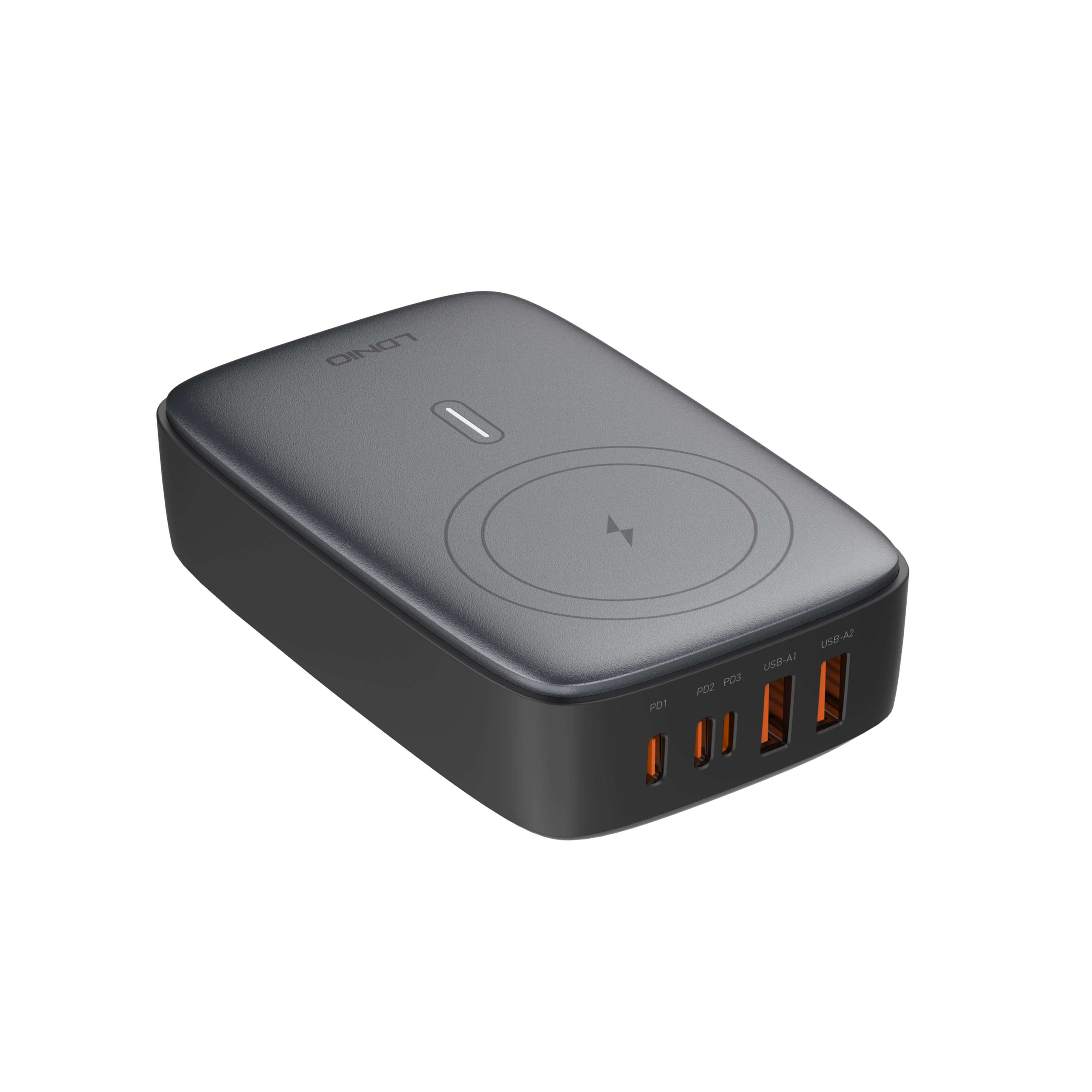 LDNIO Q4010 140W 3C+2U & 15W WIRELESS CHARGING DESKTOP CHARGER. - LDNIO Q4010 140W GaN Tech PD Charger 140W PD3.1 Computer Android Phone Desktop Charger USB-C Fast Charger for Laptop Tablet | Ldnio multiport charger 140W | Ldnio Charger |