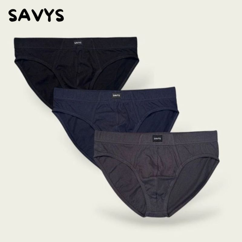 Savys - Men Cotton ( Brief Pack Of 3 ) - Underwear For Mens - Breathable Fabric For All Day Comfort - Undergarments - Super Soft Micro Nylon Waistband - Underwear For Boy - Body Adaptive Fit -100% Cotton
