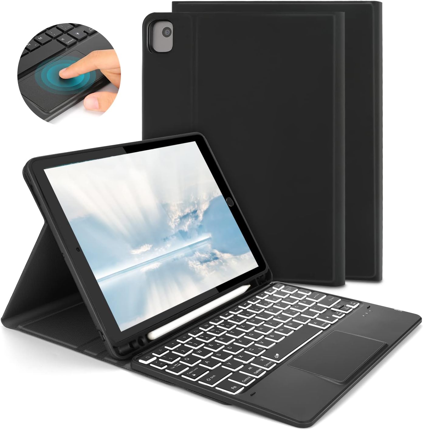 Keyboard Case with Touchpad for iPad 9 Gen/iPad 8 Gen/iPad 7 Gen (10.2 inch), iPad Air 3, iPad