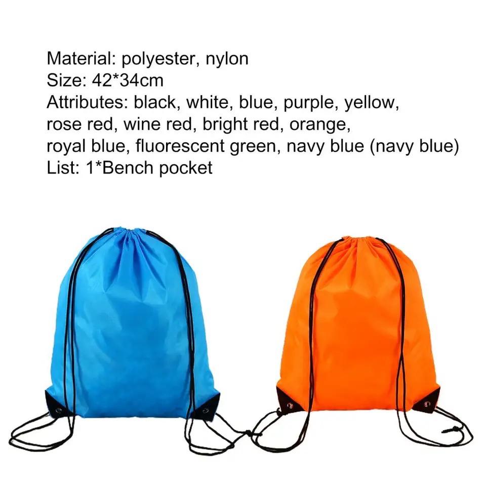 Drawstring Backpack Nylon Foldable Sports Gym Drawstring Tote Bag pack Sack For Men Women