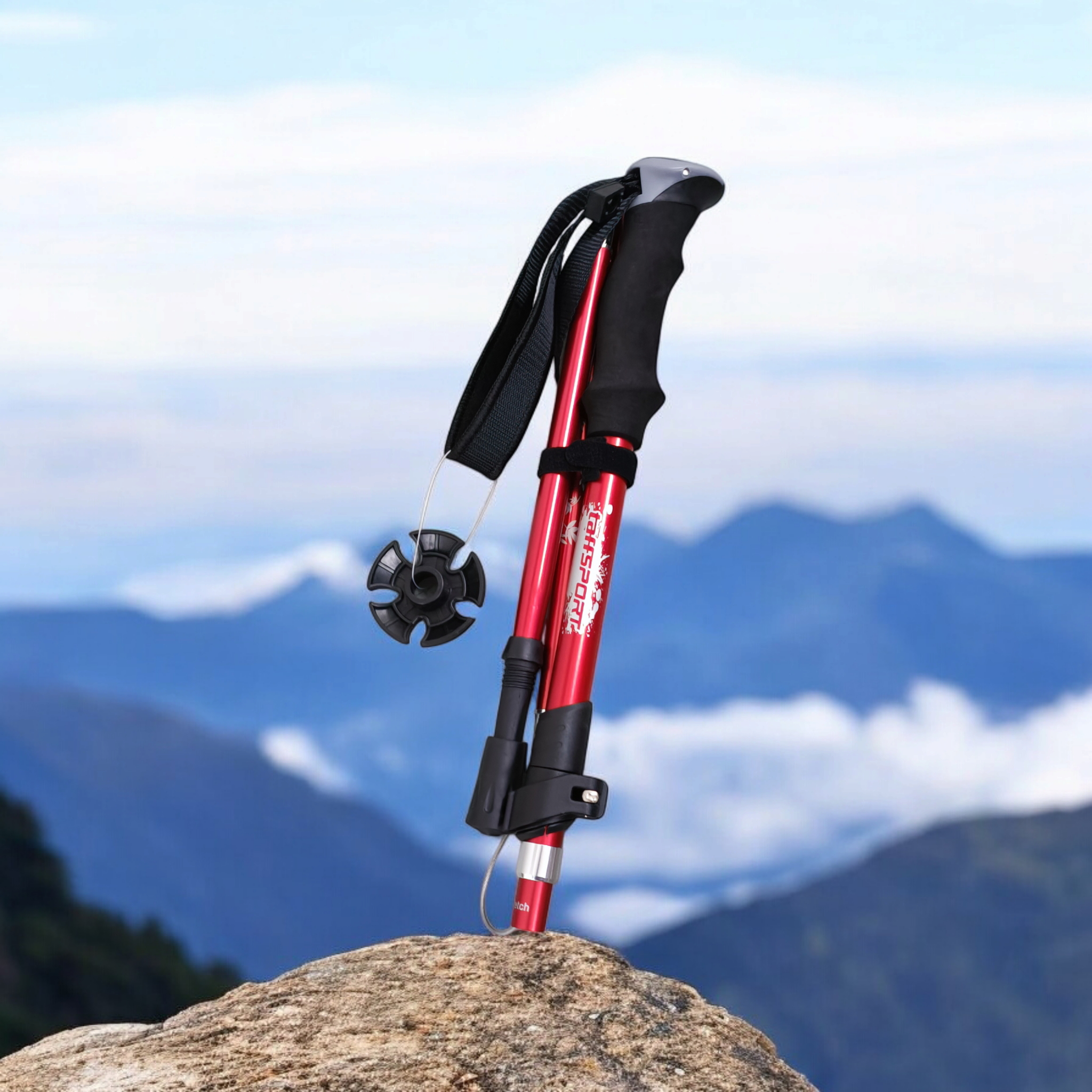 Trekking Pole - Adjustable Antishock Trekking Hiking Walking Stick