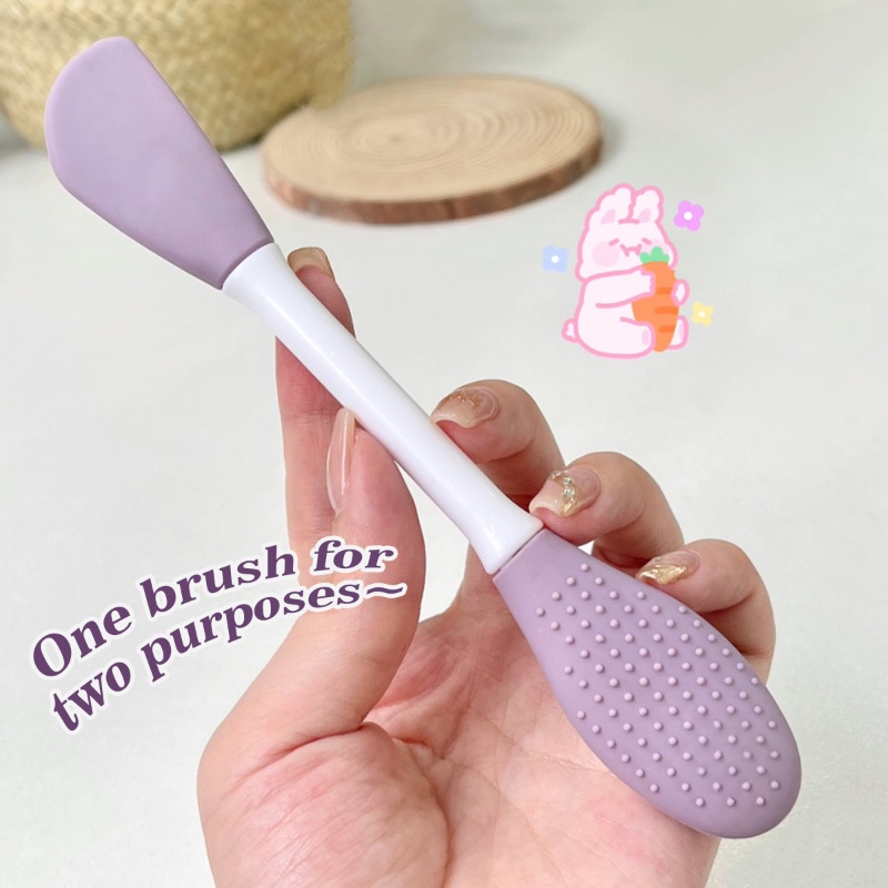 Premium Jade Gua Sha and Silicone Face Cleansing Brush Duo Pack - Anti-Aging, Brightening Skin Care Tool