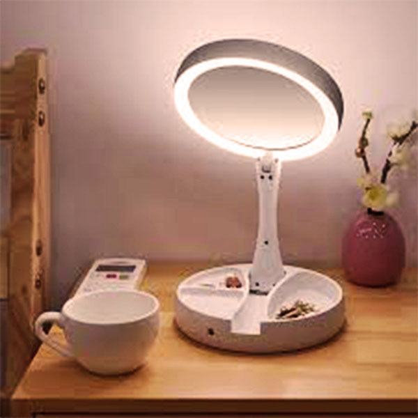 Foldable Mirror Light Makeup Mirror Double Sided LED Mirror 10x magnification Vanity Folding Mirror Power Source USB or AA Battery