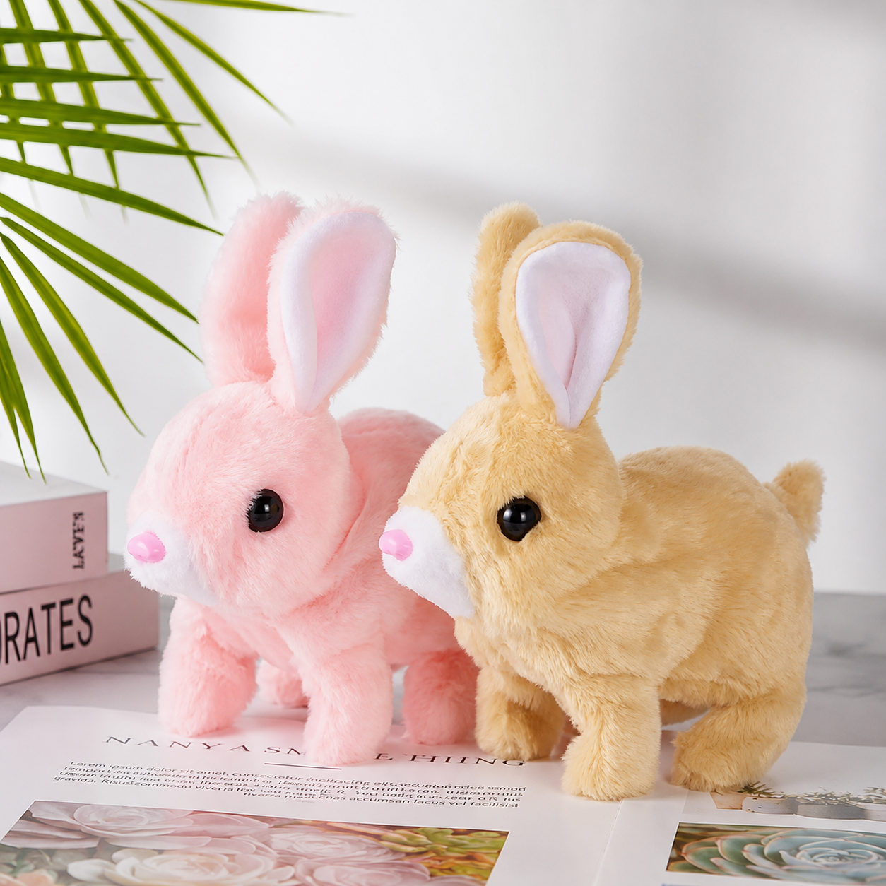 Electronic Plush Rabbit Toy Robot Bunny Walking Jumping Running Animal Shake Ears Cute Electric Pet for Kids Birthday Gifts