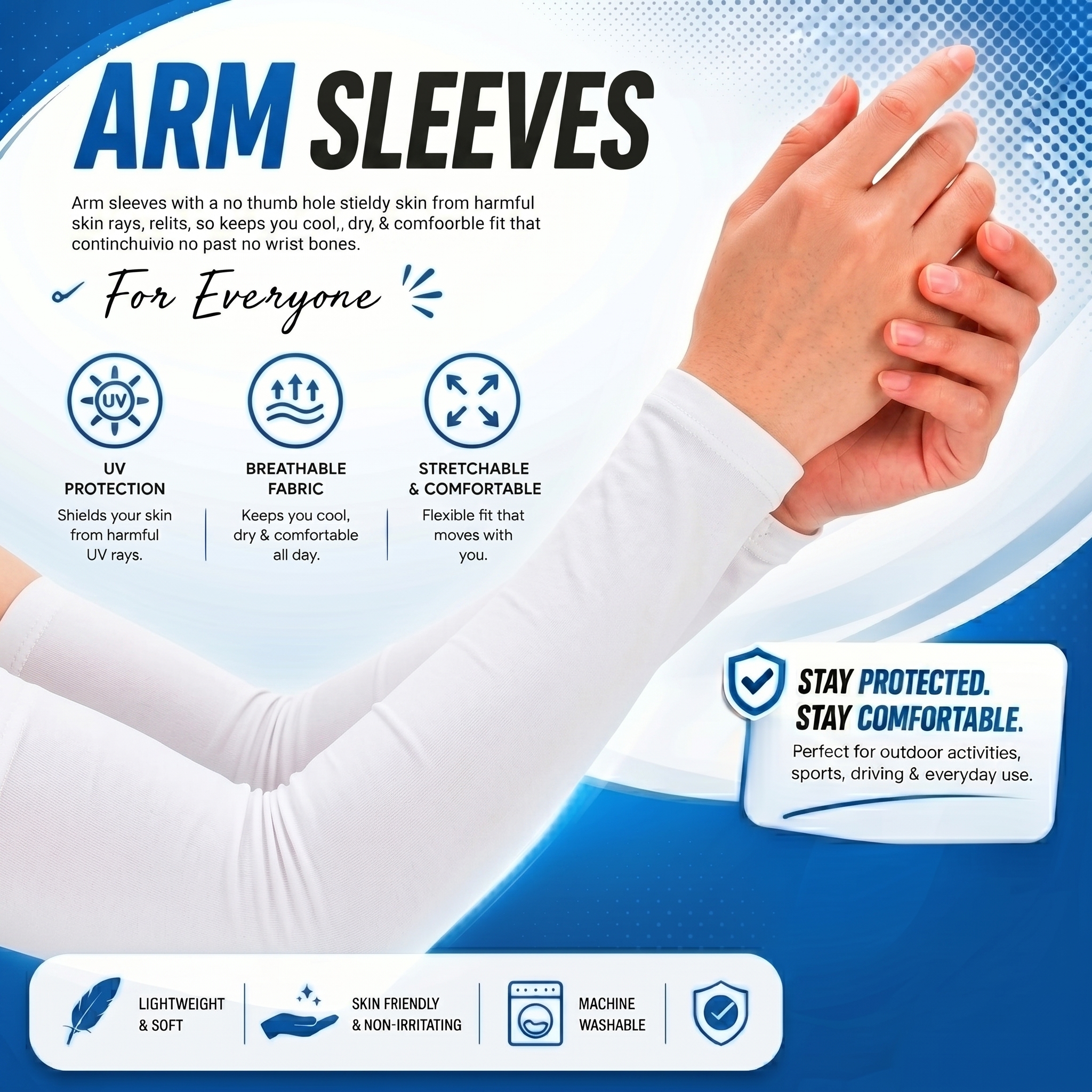 Code Sleeves For Arms For Girls | UV Protection Cooling Arm Sleeves Stretchable Sun Protection For Women