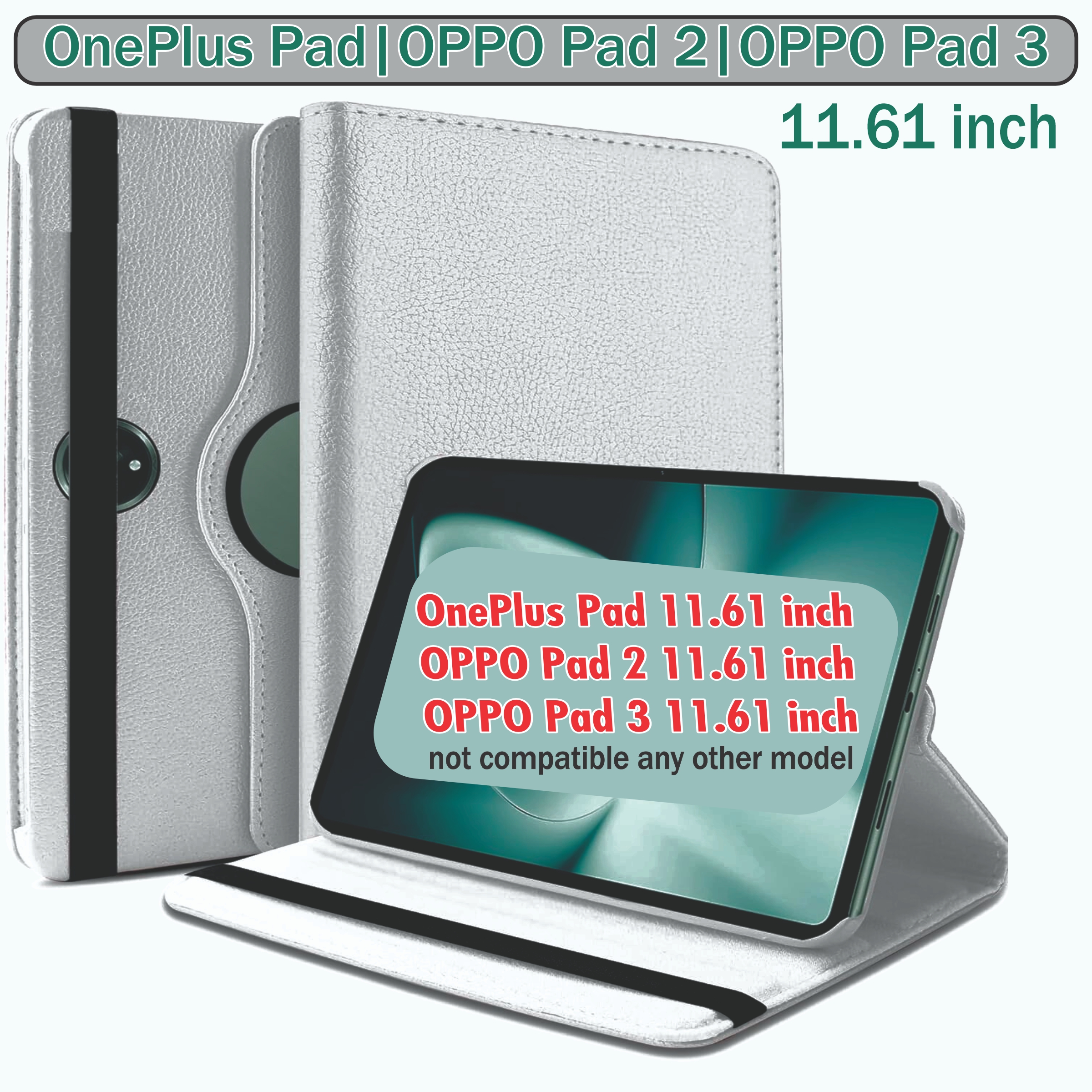 Cover For OnePlus Pad/OPPO Pad 2/3 Premium Case PU Leather 360° Rotating Stand Cover for OnePlus Pad/OPPO Pad 2/3 11.61" Tablet - Shockproof Protective Case