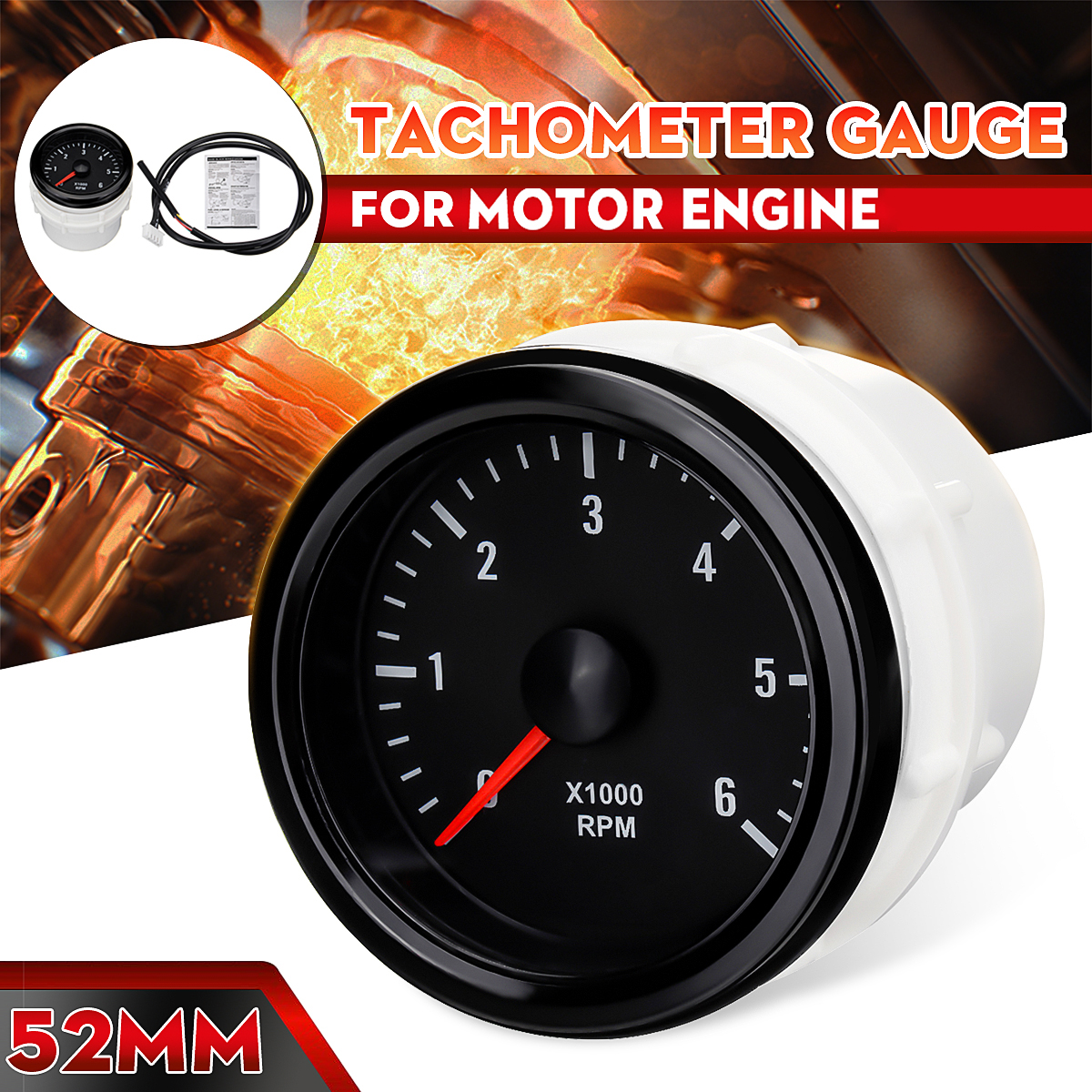 Automotive On dash Electrical Tachometer Gauge for Diesel Motor Engine