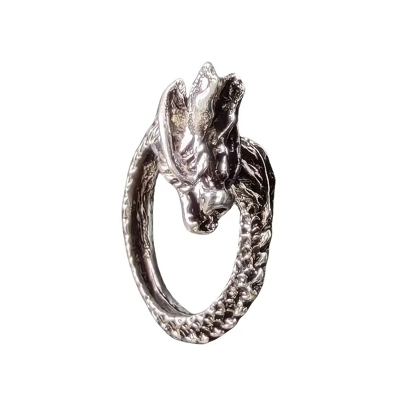 Elegant Dragon Design Alloy Ring, Unisex, Suitable for Gift | Single Ring Style