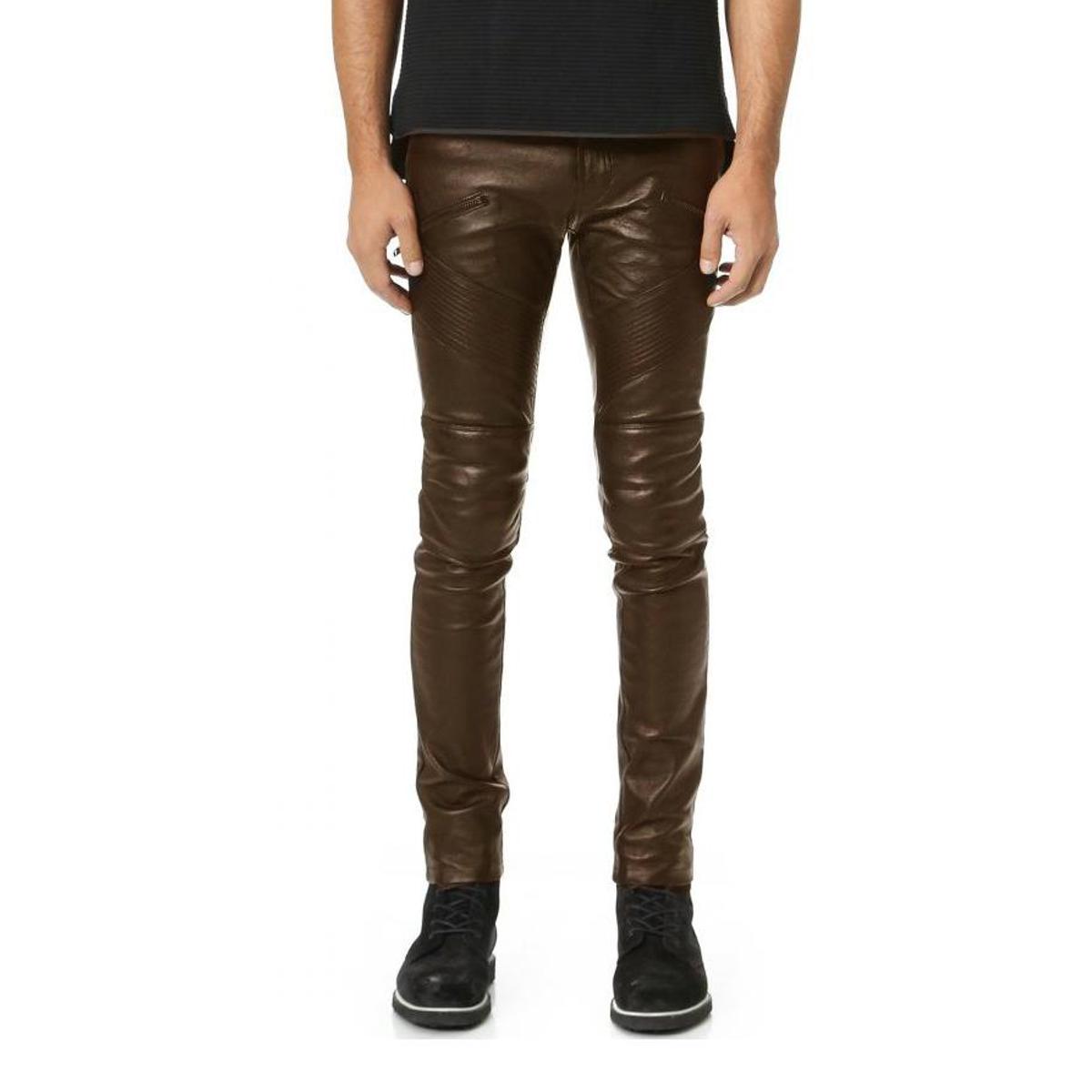 Brown Leather Pant For Men