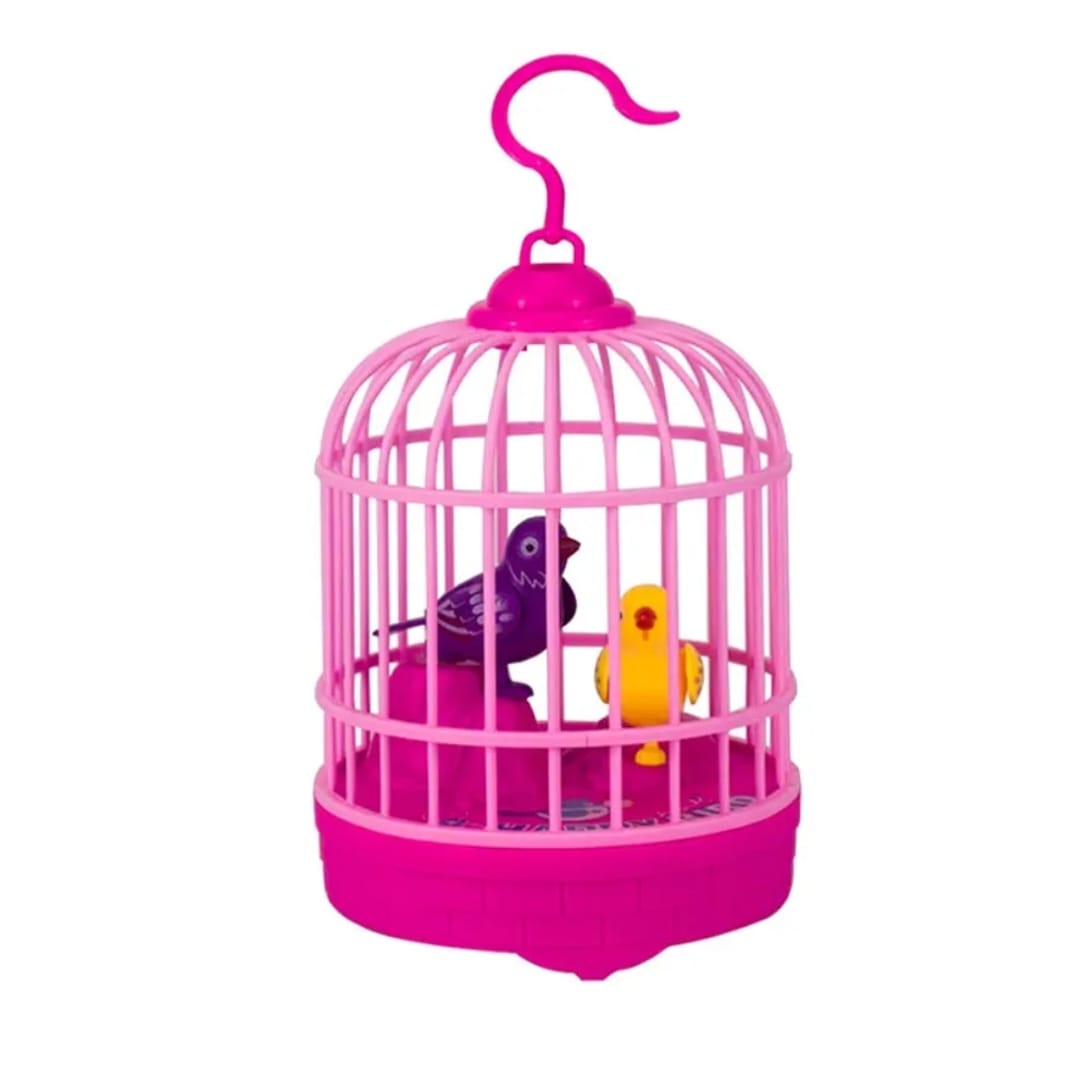 Interactive Singing Birds Cage with Voice Control Light & Sounds, Educational Electronic Pet Toy for Kids, New - Multicolor