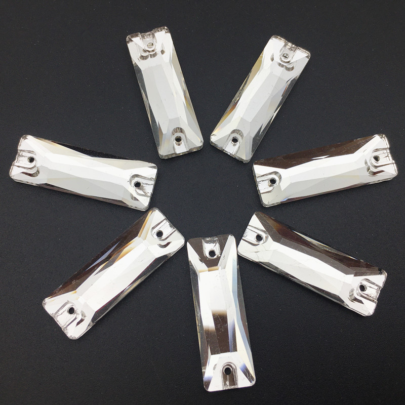 COSMIC Baguette Clear Crystal Sew-on Rhinestones | Flatback Stones for Clothing