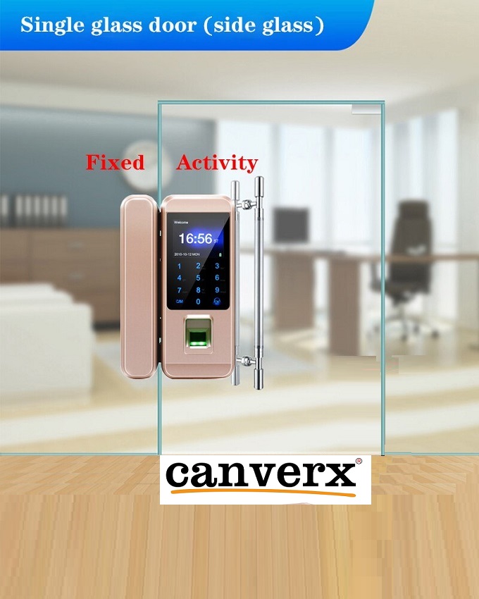 Executive Office Glass Door Smart Card Biometric Fingerprint Door Lock