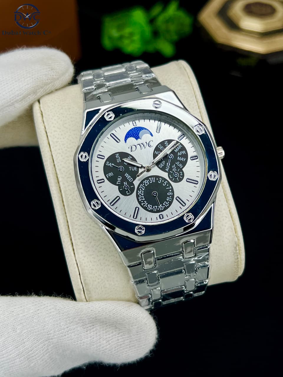 Bin-b Nautilus Watch for Men Stainless Steel Strap Quartz Watch Business and Ultra Thin Style Multiple Colors