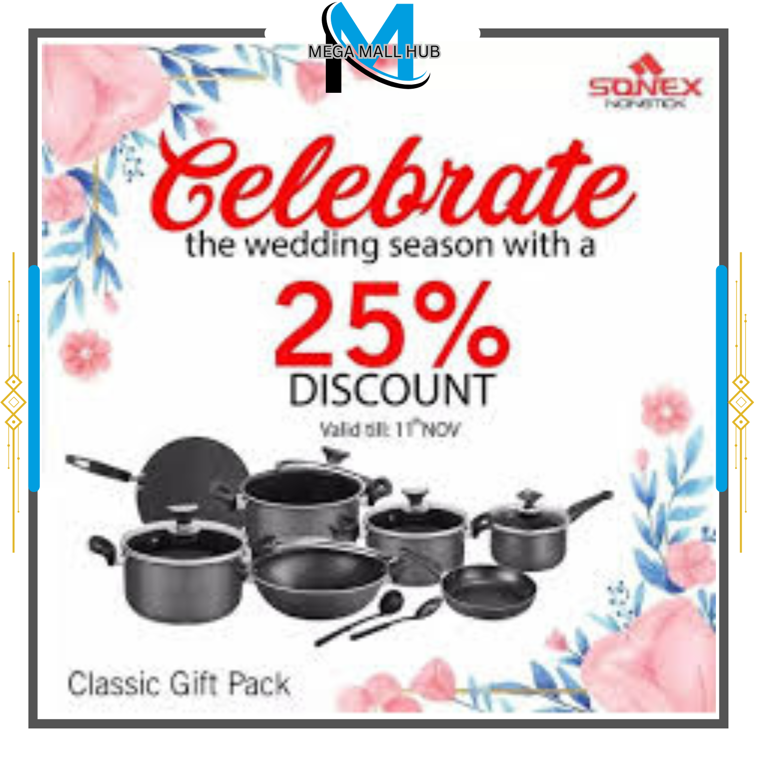 Sonex Classic Gift set Non Stick Cookware set 18pcs (50040) Random ...