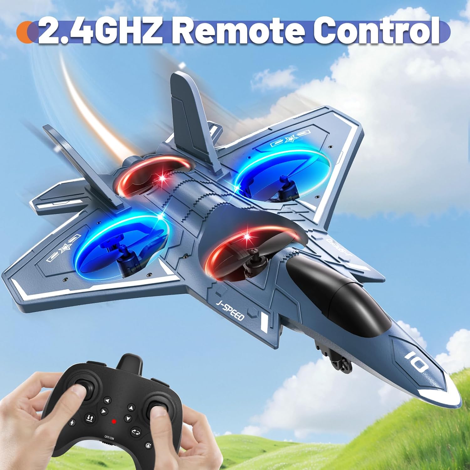 JoyRapt Form RC Plane Drones for Kids, Remote Control Airplane, Aircrafts for Boys and Girls, Jet Helicopter Drones with LED Lights 360° Flip, 4 Rechargeable Batteries (one Pack) 2026