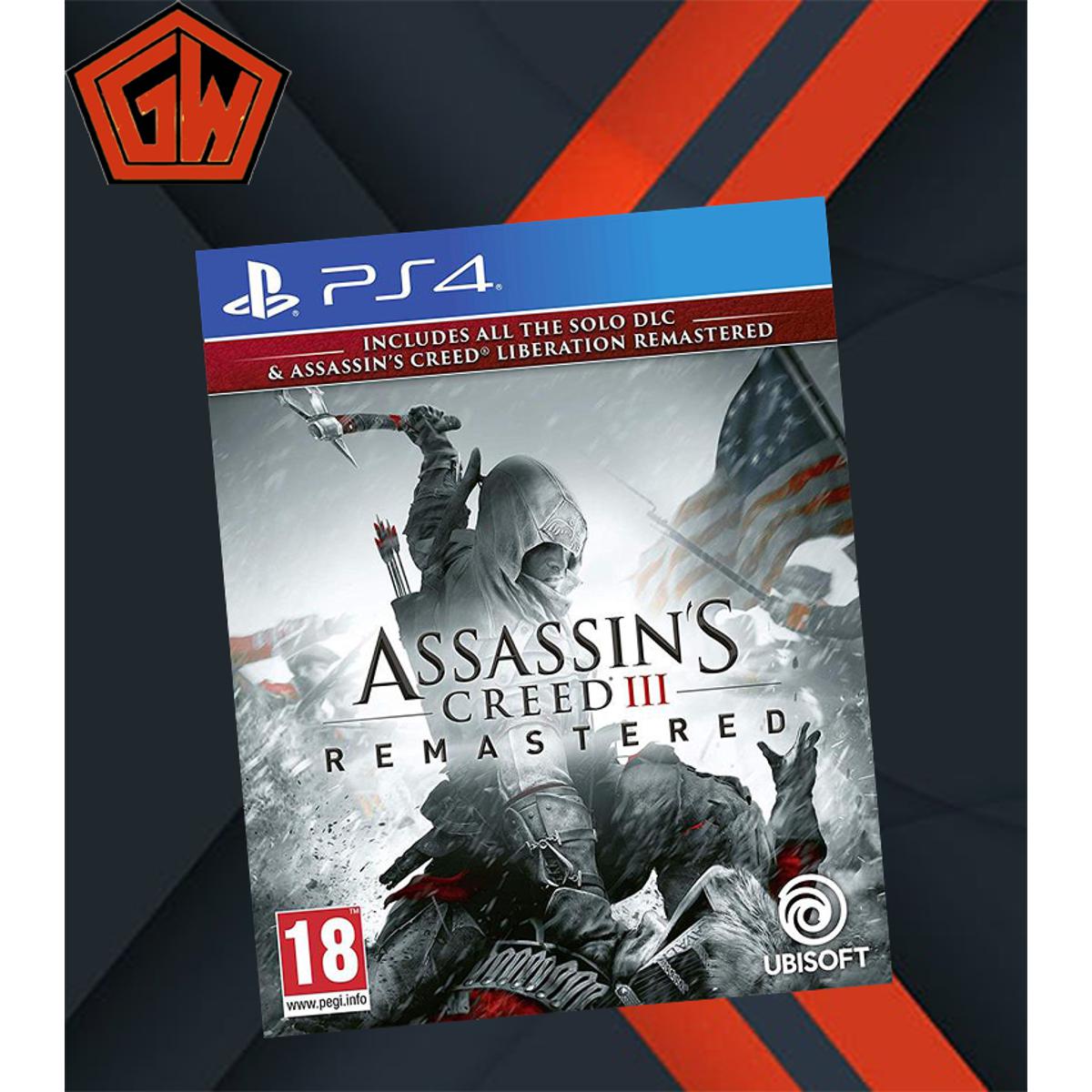 PLAYSTATION 4 DVD ASSASSINS CREED 3 REMASTERED PS4 GAME