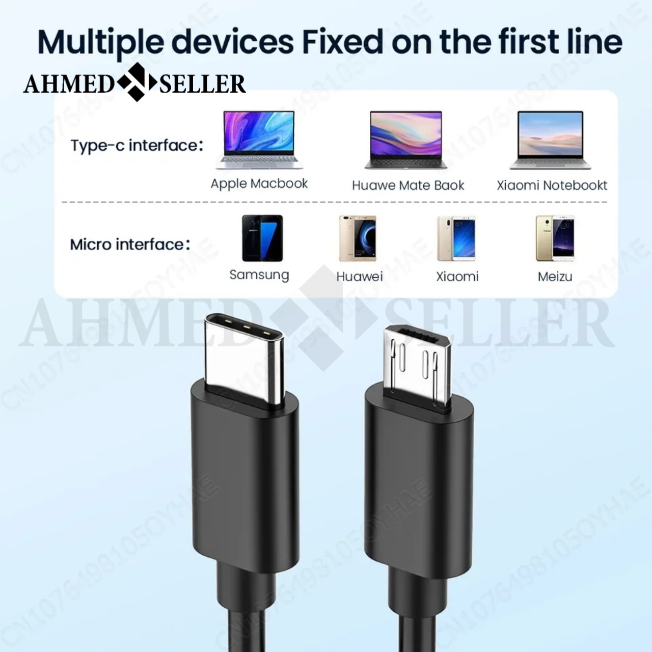 Type C to Micro USB Cable Fast USB Type-C Adapter for Samsuung Huaweii Xiaomii OnePluus MacBoook Pro OTG Mobile Phone Micro USB Cable