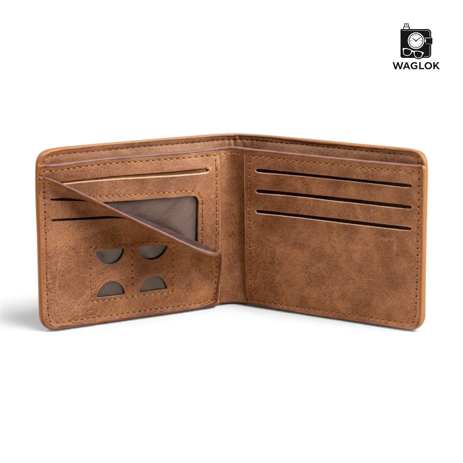 M-Design Soft Leather Bifold Wallet for Men – Compact Card Holder with ID Window & Dual Cash Compartments