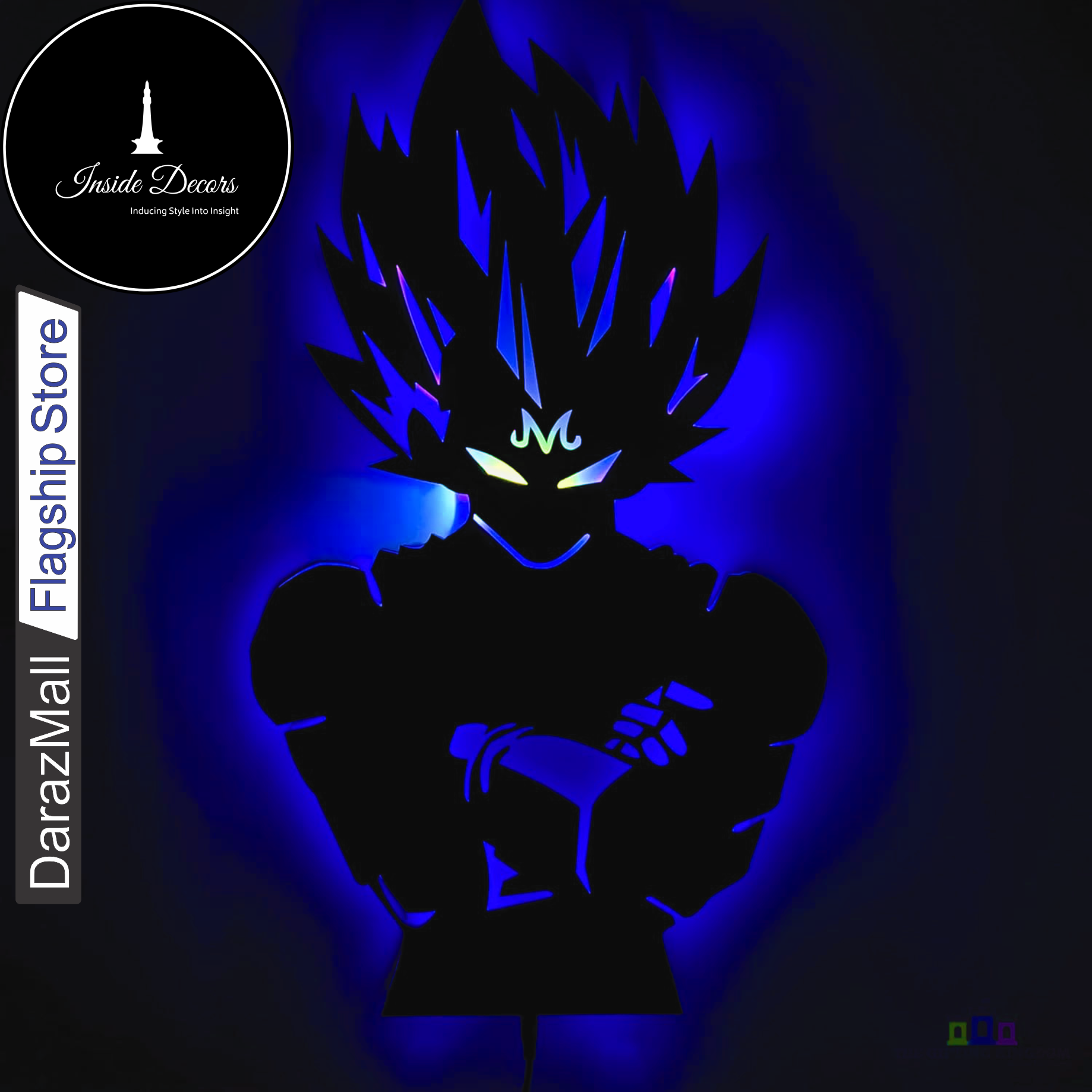Majin Buu Saga Vegeta 3D LED Wall Lamp – 7mm Wooden DBZ Night Light with Sconces | Dragon Ball Z Decor for Gaming Rooms, Kids Bedroom & Anime Fan Gifts"