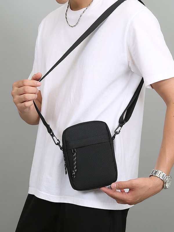 Simple Casual Mini Crossbody Bag Men's Nylon Small Shoulder Bag For Men Oxford Messenger Phone Side Sling Bag Husband Chest Pack