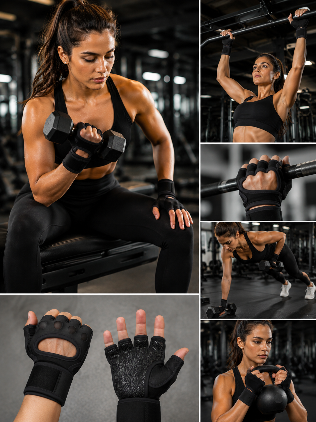 Weightlifting Gym Gloves for Men & Women | Workout Fitness Gloves | Anti Slip Padded Gym Grip Gloves | Cross Training Pull Up Exercise Gloves | Bodybuilding Training Gloves