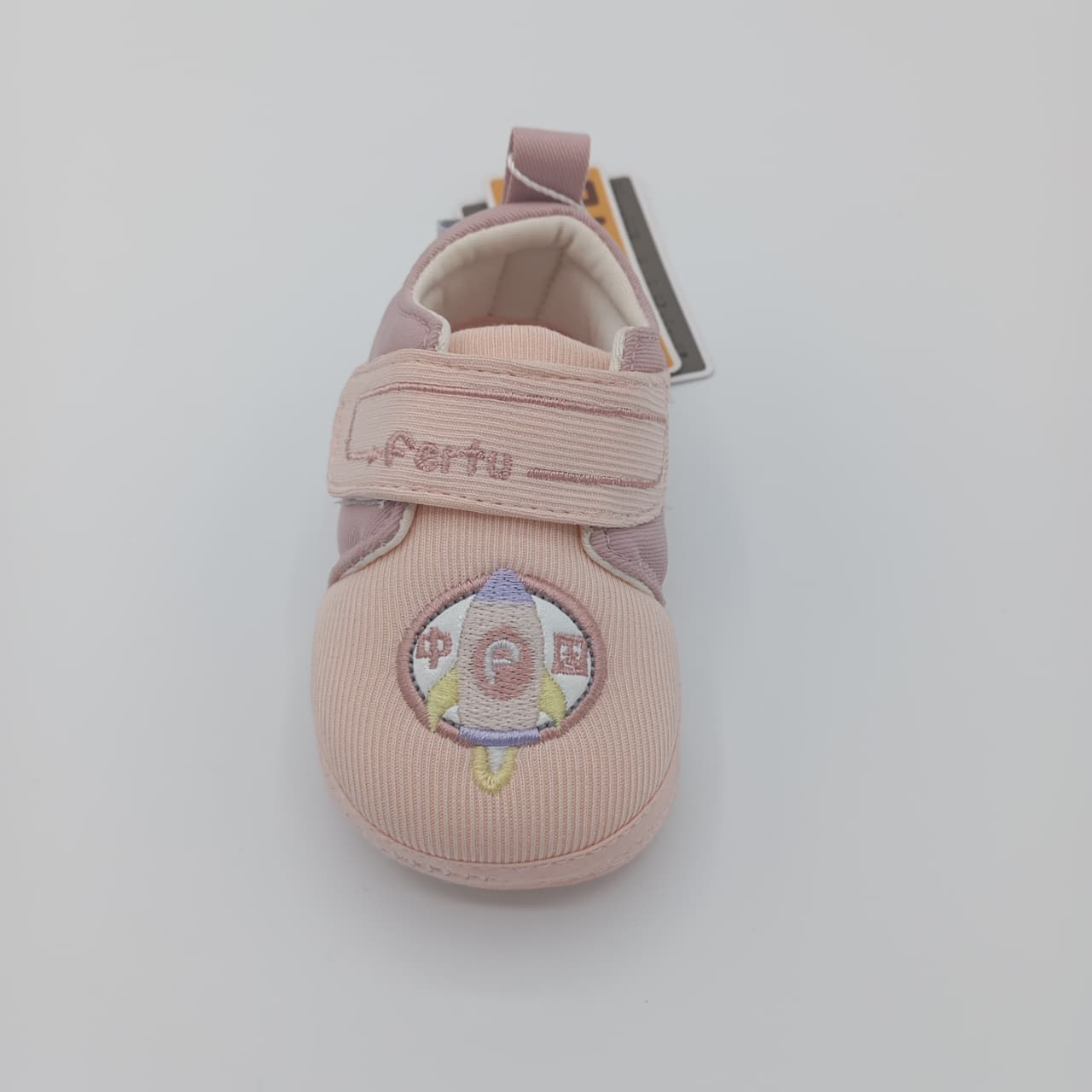 Baby Soft Cloth Shoes with Rocket Embroidery – Anti-Slip, Comfortable, Velcro Strap
