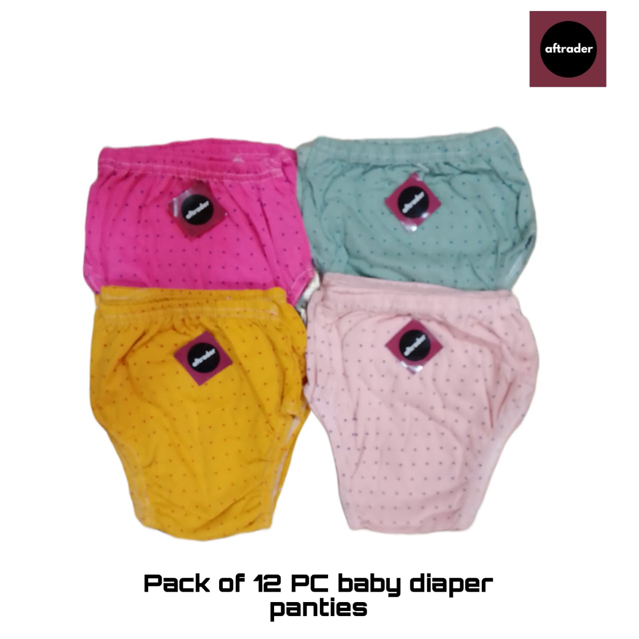 Pack of 12 baby new born baby diaper cotton panties | kids underware | girls boys | baby chadi | napkin | elastic panty |