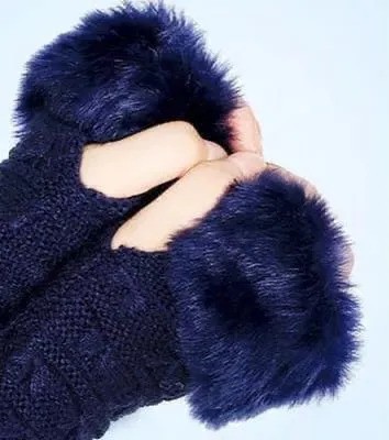 Women Girls Winter Wool Knit Gloves Warm Fingerless Gloves Mitten Crochet Thumbhole Arm Wrist Ultra Soft
