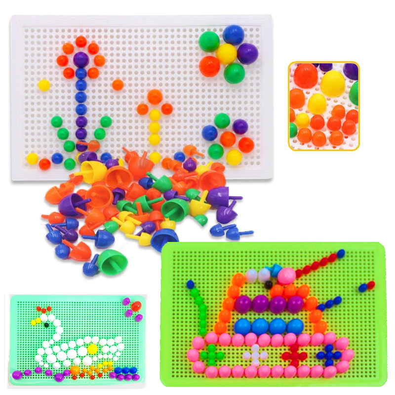 Mushroom Pin Peg Board Puzzle For Kids - Pegged - jigsaw Brain Game Toy - Educational Building Blocks - Learning Block Toys For Boys and Girls