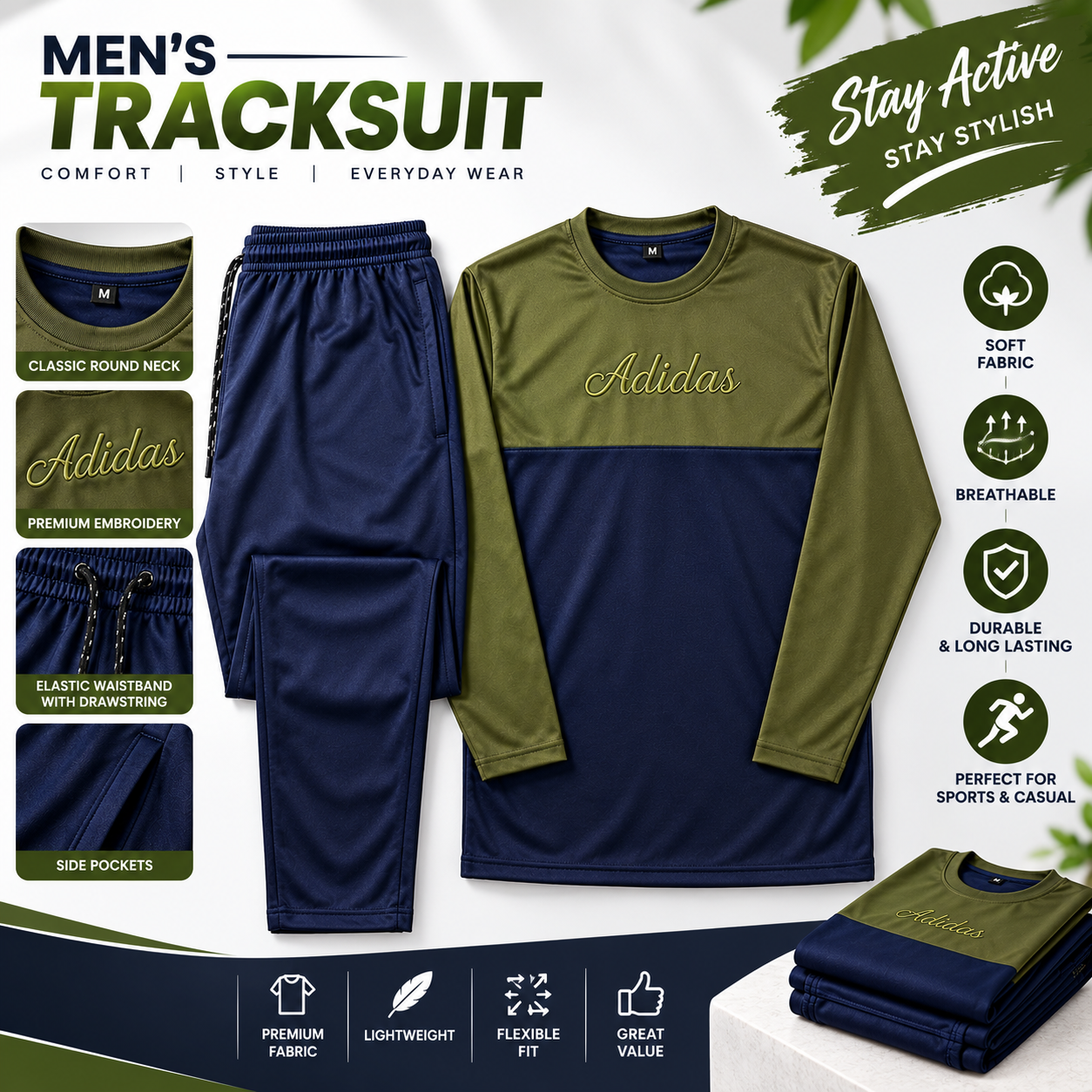 Fashion Men's Premium Winter Fleece Tracksuit Set - Warm Full Sleeve T-Shirt & Trouser Set for Men - Casual Winter Wear Nightwear / Lounge Wear by SSS collection