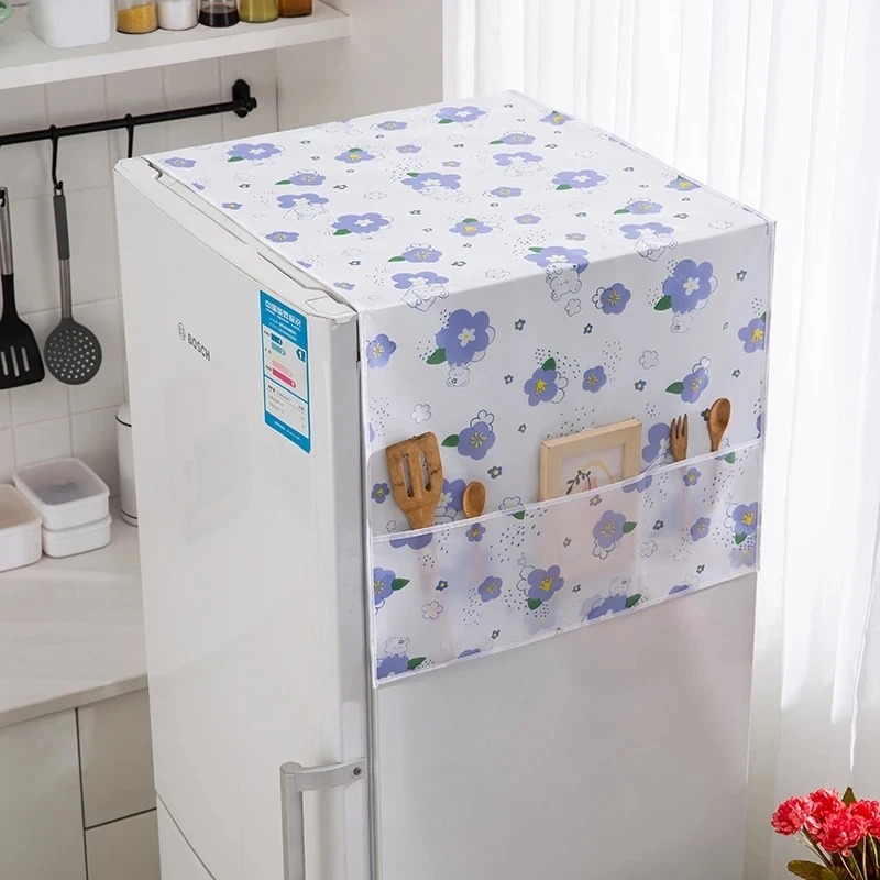 New Imported Waterproof Refrigerator Dust Cover Multi-purpose Covers Freezer Cooler For Home Appliances With Pockets Storage Bag Household Portable Dust Fridge Top  Cover