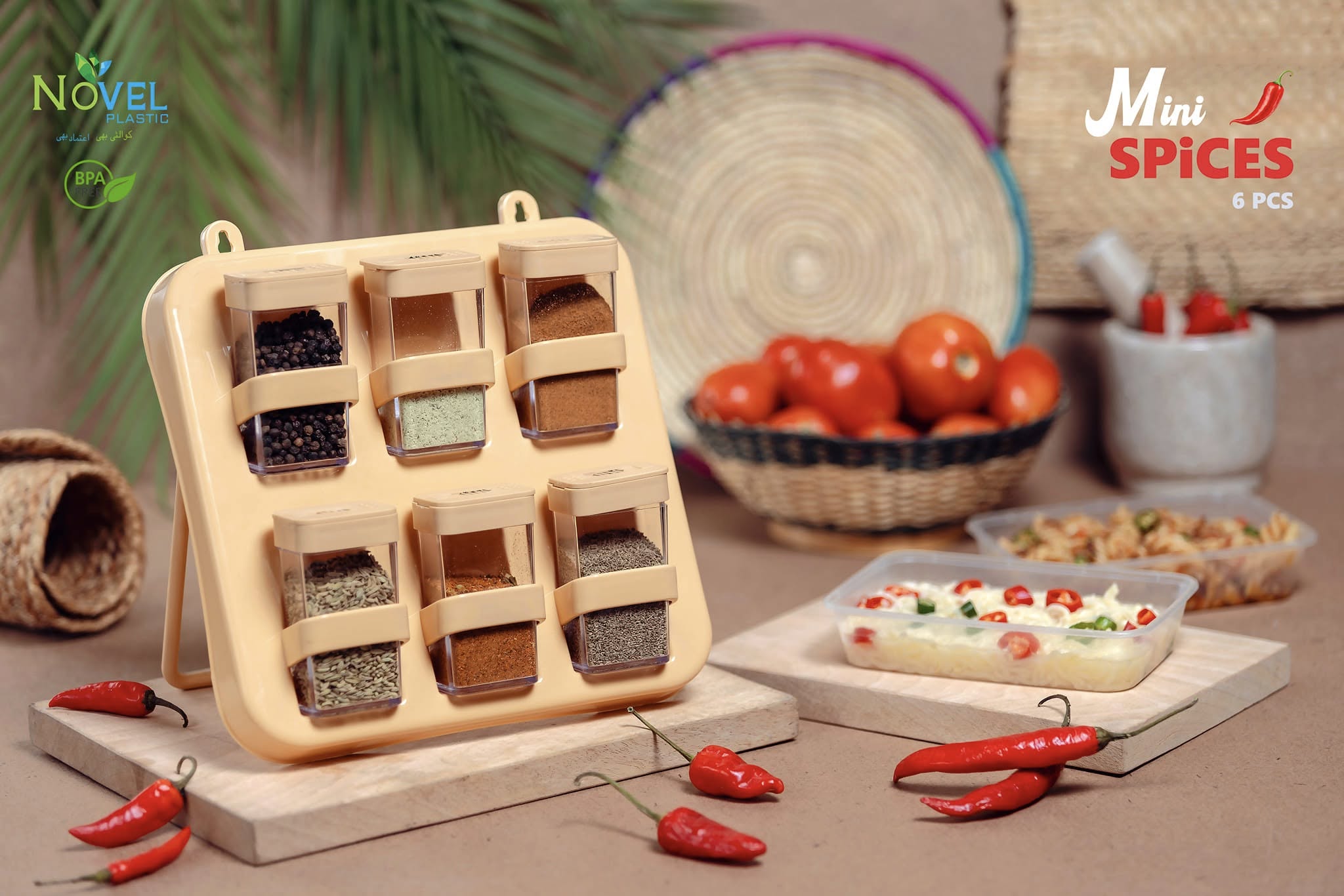 Spice Box Masala Stand Online Novel 6/4/3 In Mini Crystal Spice