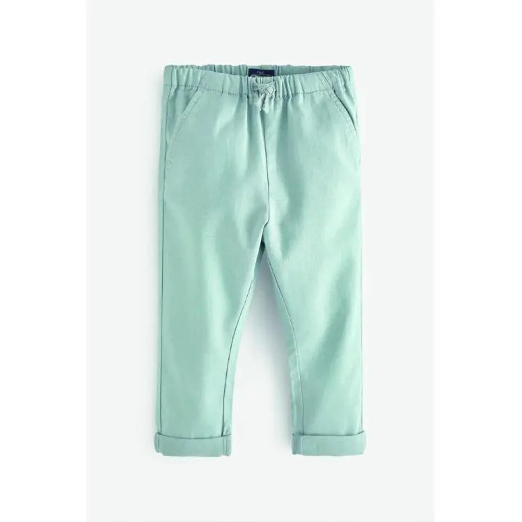 Linen Blend Wide Leg Trousers - Key Lime – Moonynyc