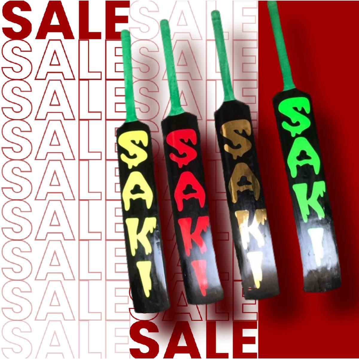 SAKI Cricket Bat Tape Ball Cricket Bat Made in Sialkot -Black Cobra Bat, Sold By Fight Fitness