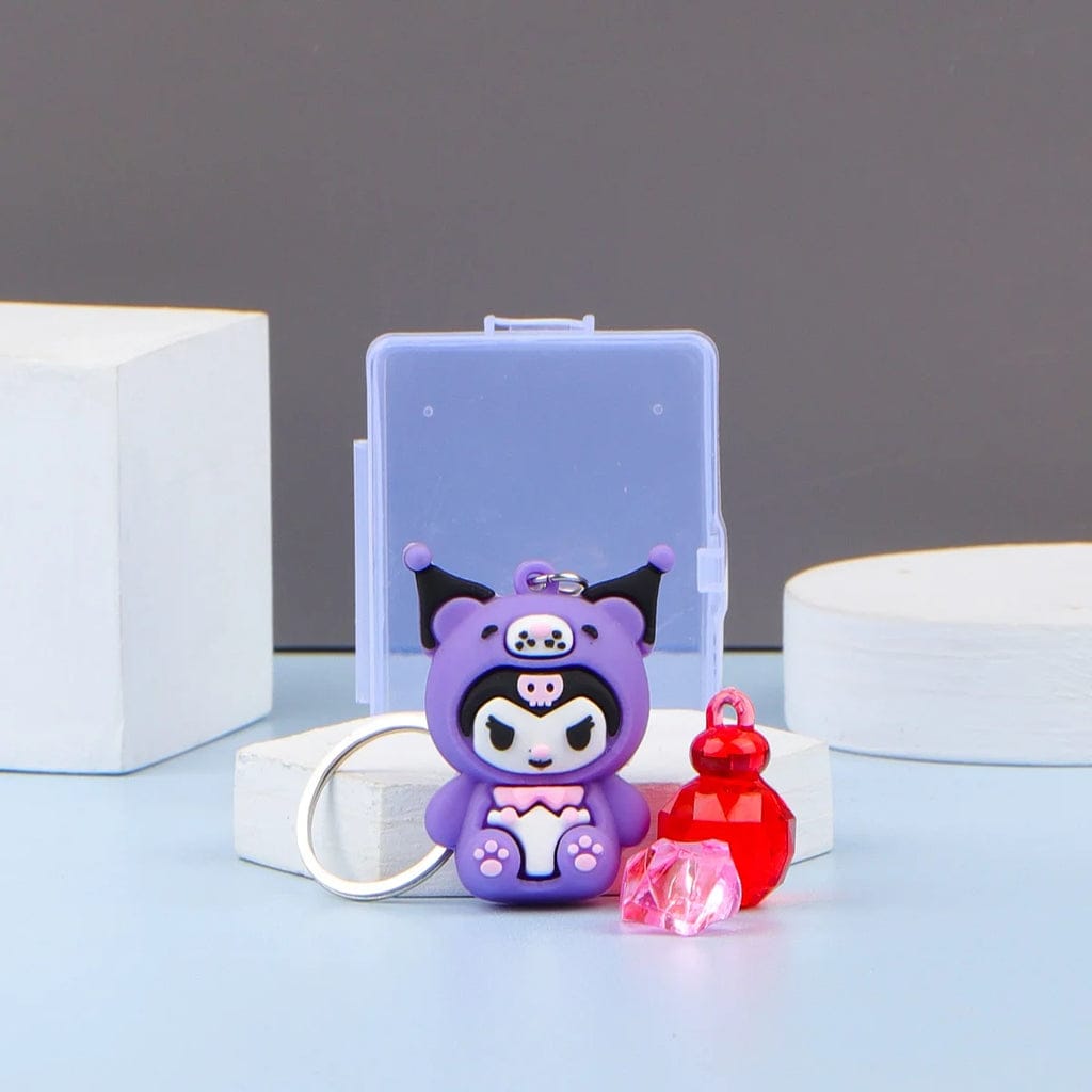 Sanrio Anime Keychains Hello Kitty Melody Kuromi Cinnamoroll Cartoon Dolls Action Figure Model Bags Pendant Keychain Car Keyring