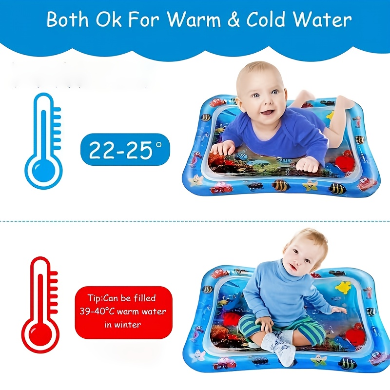 Baby Play Water Mat Inflatable Cushion Infant Toddler Thicken Toddler Activity Play Center PVC Water Mats for Baby Kids Toys