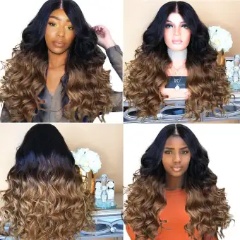 Synthetic Fashion Brown Long Curly Hair Care Synthetic Water Wave